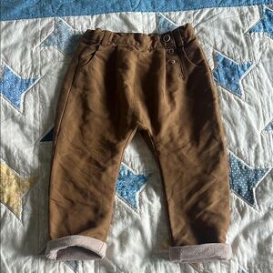 Zara Brown Casual Bottoms Relaxed Fit 2/3Y